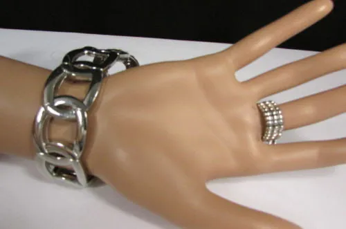 Silver Hand Chain Bracelet Multi Rhinestone Infinity Symbol