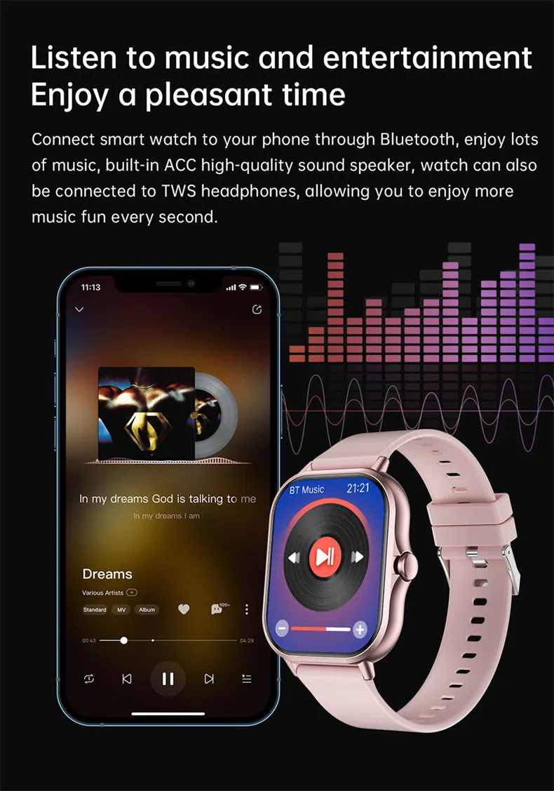 Smart Watch Heart Rate Monitor Bluetooth Talking Sports Fitness Tracker Waterproof Watch