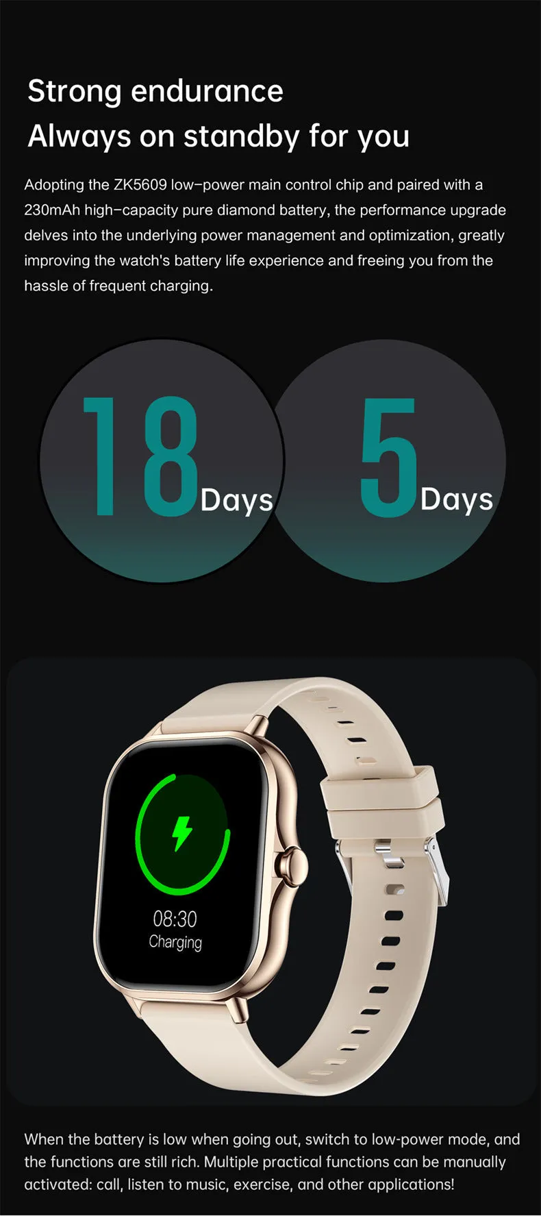 Smart Watch Heart Rate Monitor Bluetooth Talking Sports Fitness Tracker Waterproof Watch