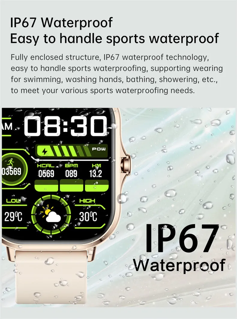 Smart Watch Heart Rate Monitor Bluetooth Talking Sports Fitness Tracker Waterproof Watch