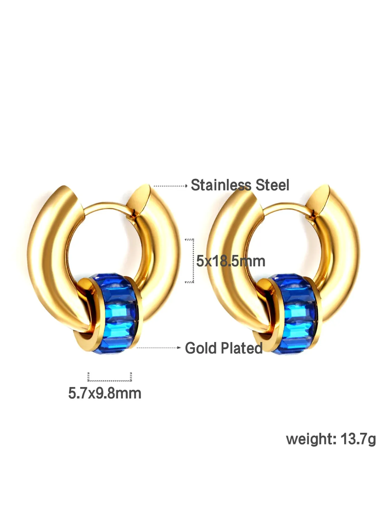 Stainless Steel Colorful Hoop Earrings - FD ⚡