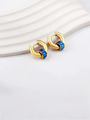 Stainless Steel Colorful Hoop Earrings - FD ⚡