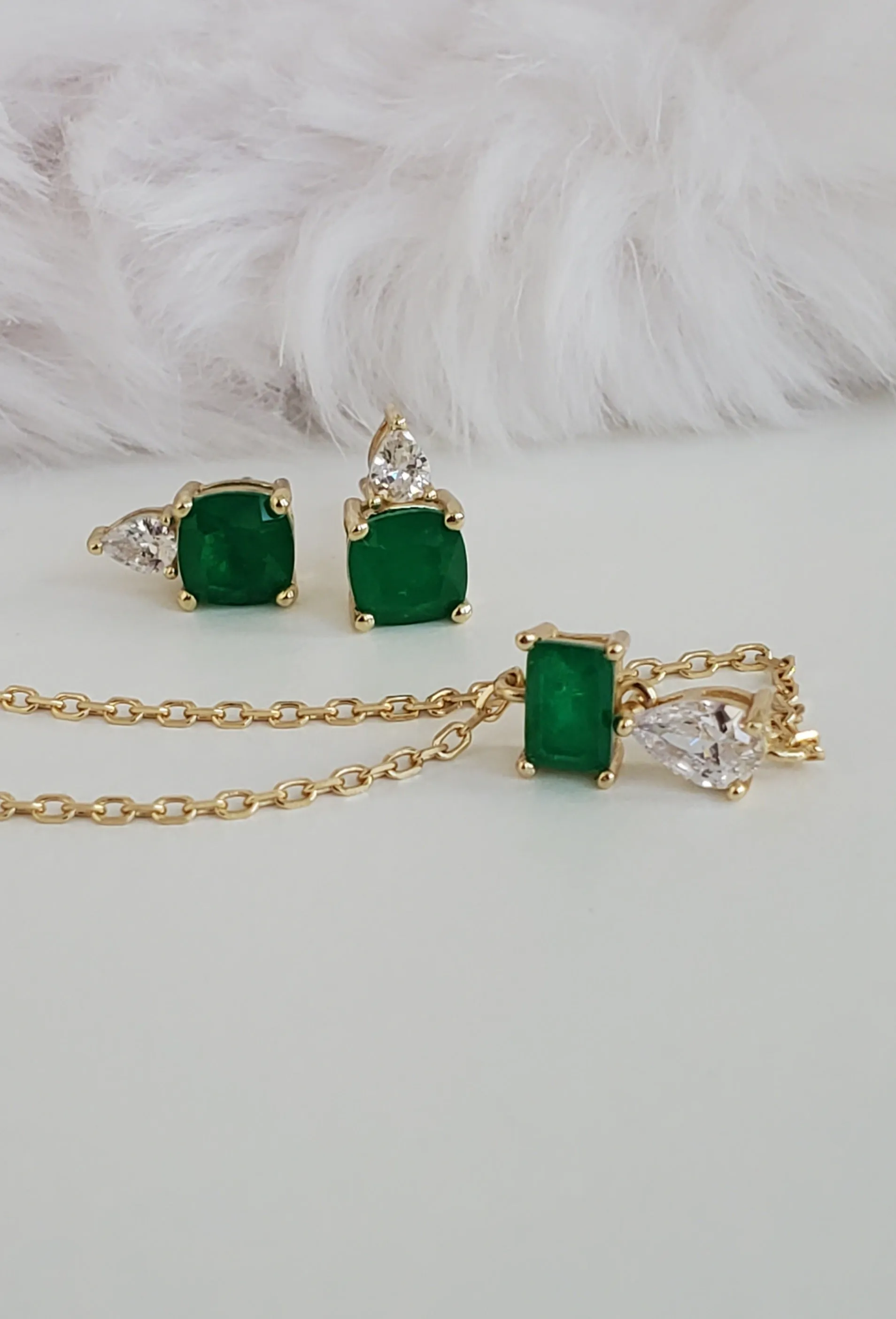Statement Emerald Earrings