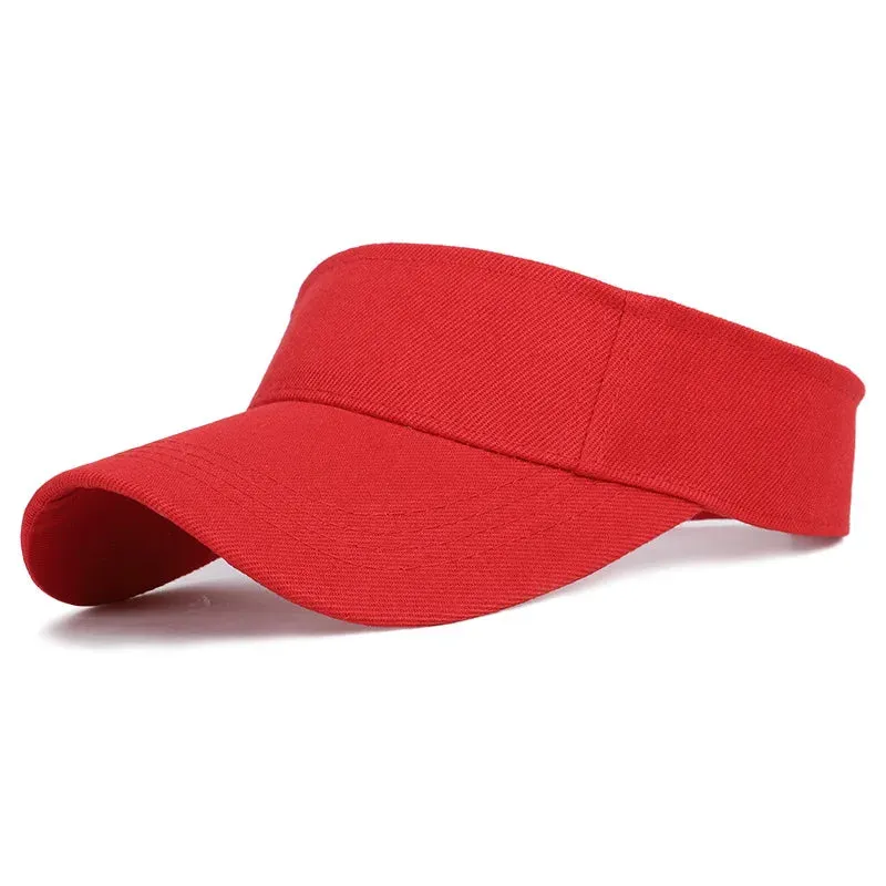 Summer Sun Hats Men Women Cotton Adjustable Visor UV Protection Top Empty Solid Sport Tennis Golf Running Sunscreen Baseball Cap