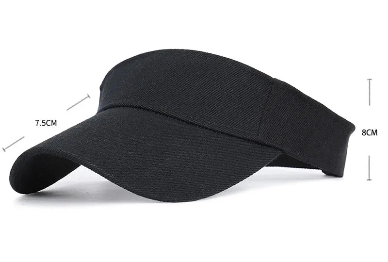 Summer Sun Hats Men Women Cotton Adjustable Visor UV Protection Top Empty Solid Sport Tennis Golf Running Sunscreen Baseball Cap