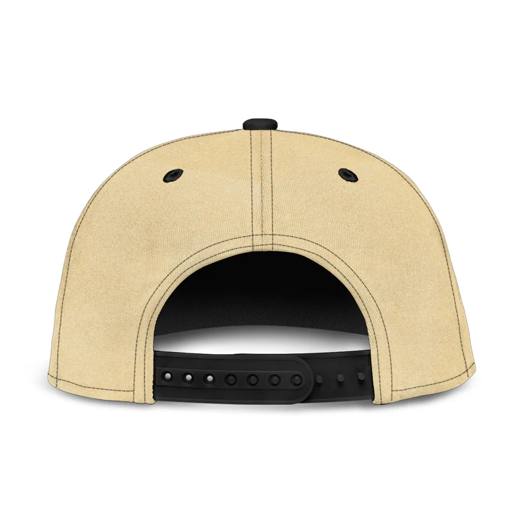Tan Snapback Hat Cap Boho With Bull and Feathers