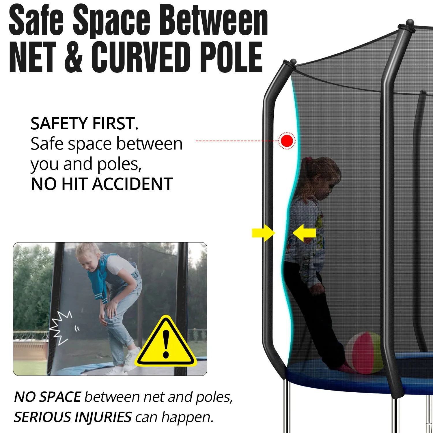 TRIPLETREE 10FT Trampoline with Safety Enclosure Net & Ladder, Suitable For Kids & Adults, 661LBS
