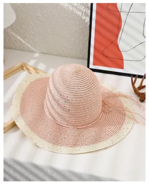 Two-Tone Floppy Straw Hat