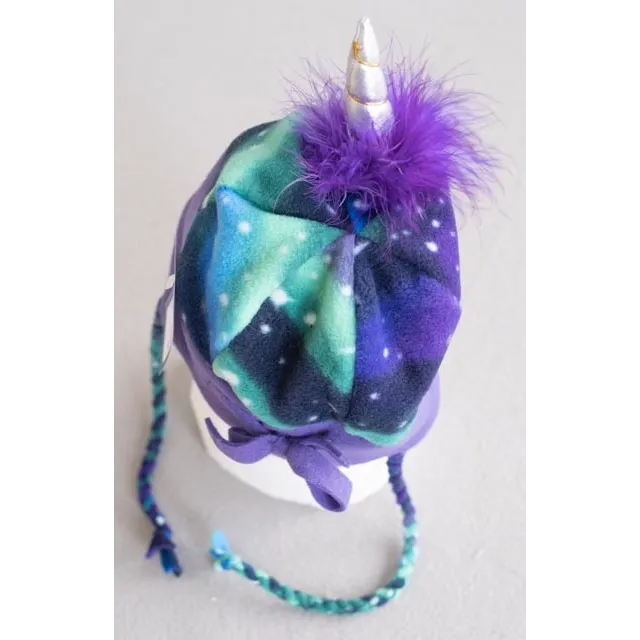 Unicorn Horn Northern Lights Fleece Kids Hat