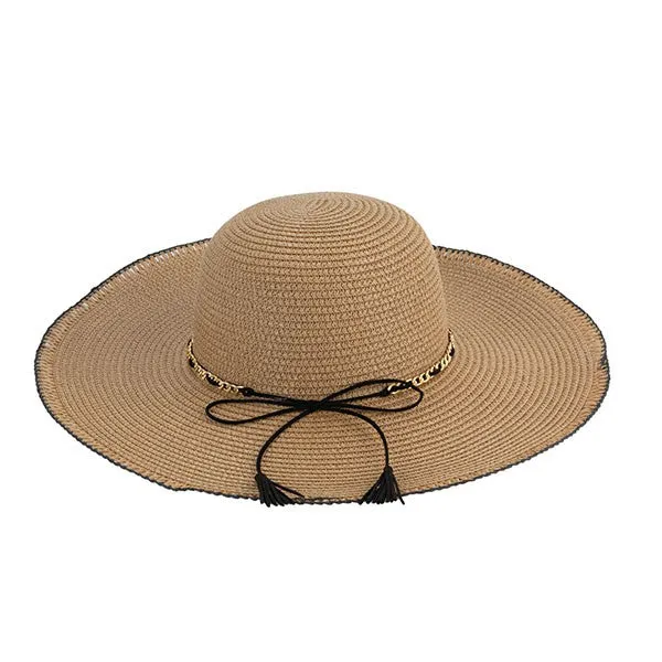 VINTAGE STYLE STRAW FLOPPY HAT
