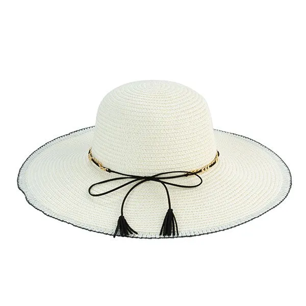 VINTAGE STYLE STRAW FLOPPY HAT