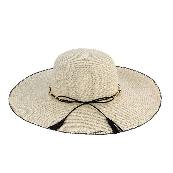 VINTAGE STYLE STRAW FLOPPY HAT