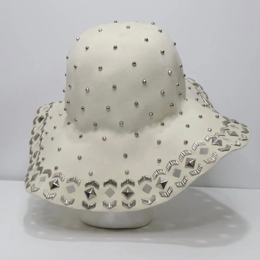 Vintage Yves Saint Laurent Gem Encrusted Floppy Hat circa 1970s