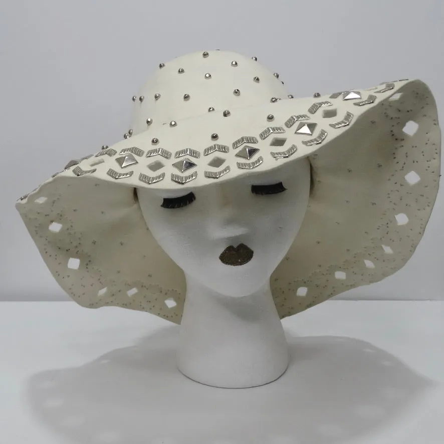 Vintage Yves Saint Laurent Gem Encrusted Floppy Hat circa 1970s