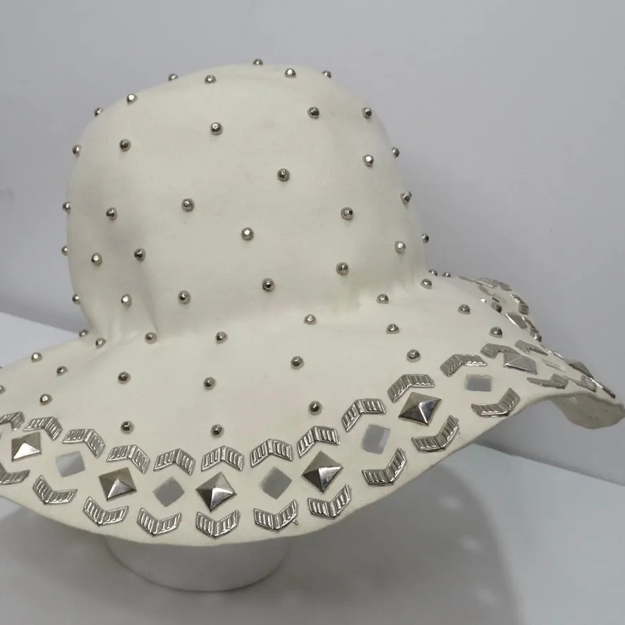 Vintage Yves Saint Laurent Gem Encrusted Floppy Hat circa 1970s