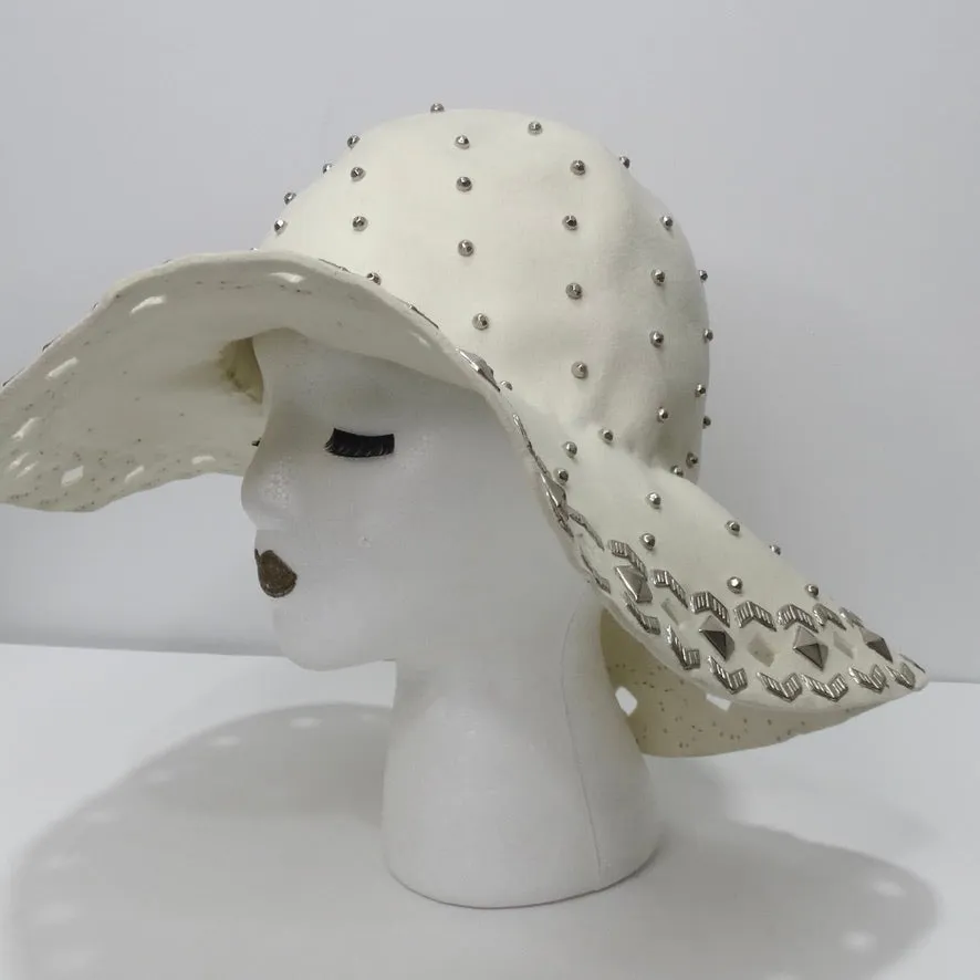 Vintage Yves Saint Laurent Gem Encrusted Floppy Hat circa 1970s
