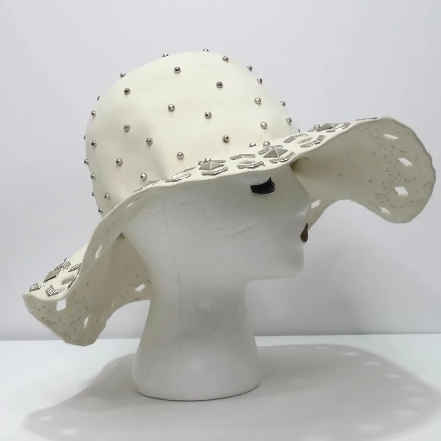 Vintage Yves Saint Laurent Gem Encrusted Floppy Hat circa 1970s