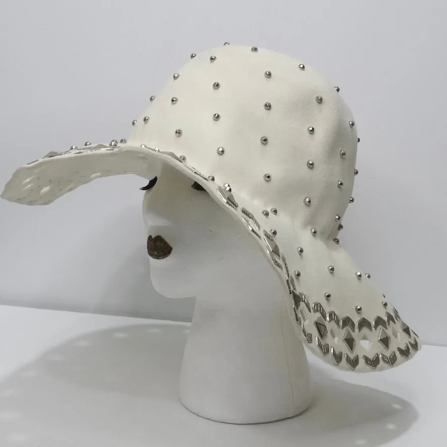 Vintage Yves Saint Laurent Gem Encrusted Floppy Hat circa 1970s