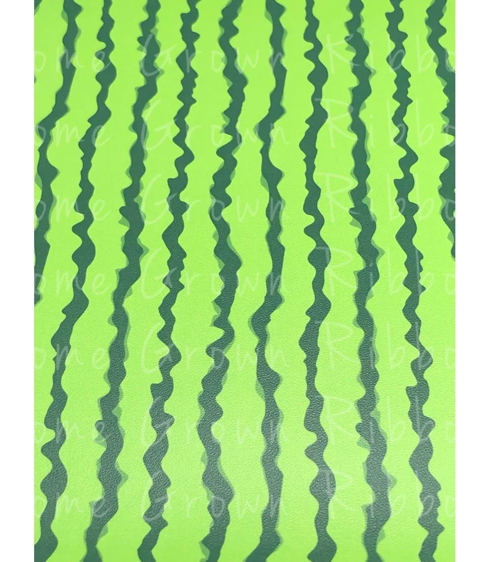 Watermelon Rind and Seed Faux Leather Sheets - Large Scale