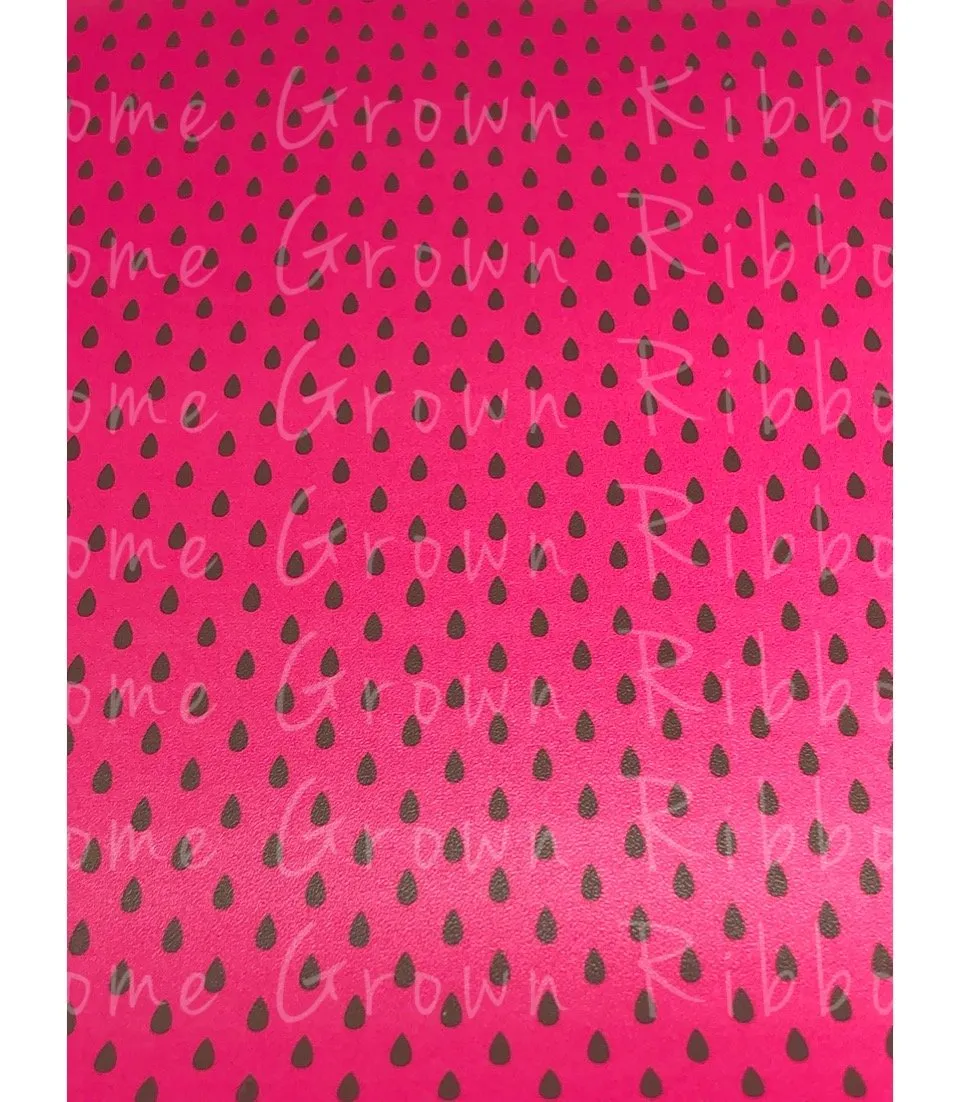 Watermelon Rind and Seed Faux Leather Sheets - Large Scale