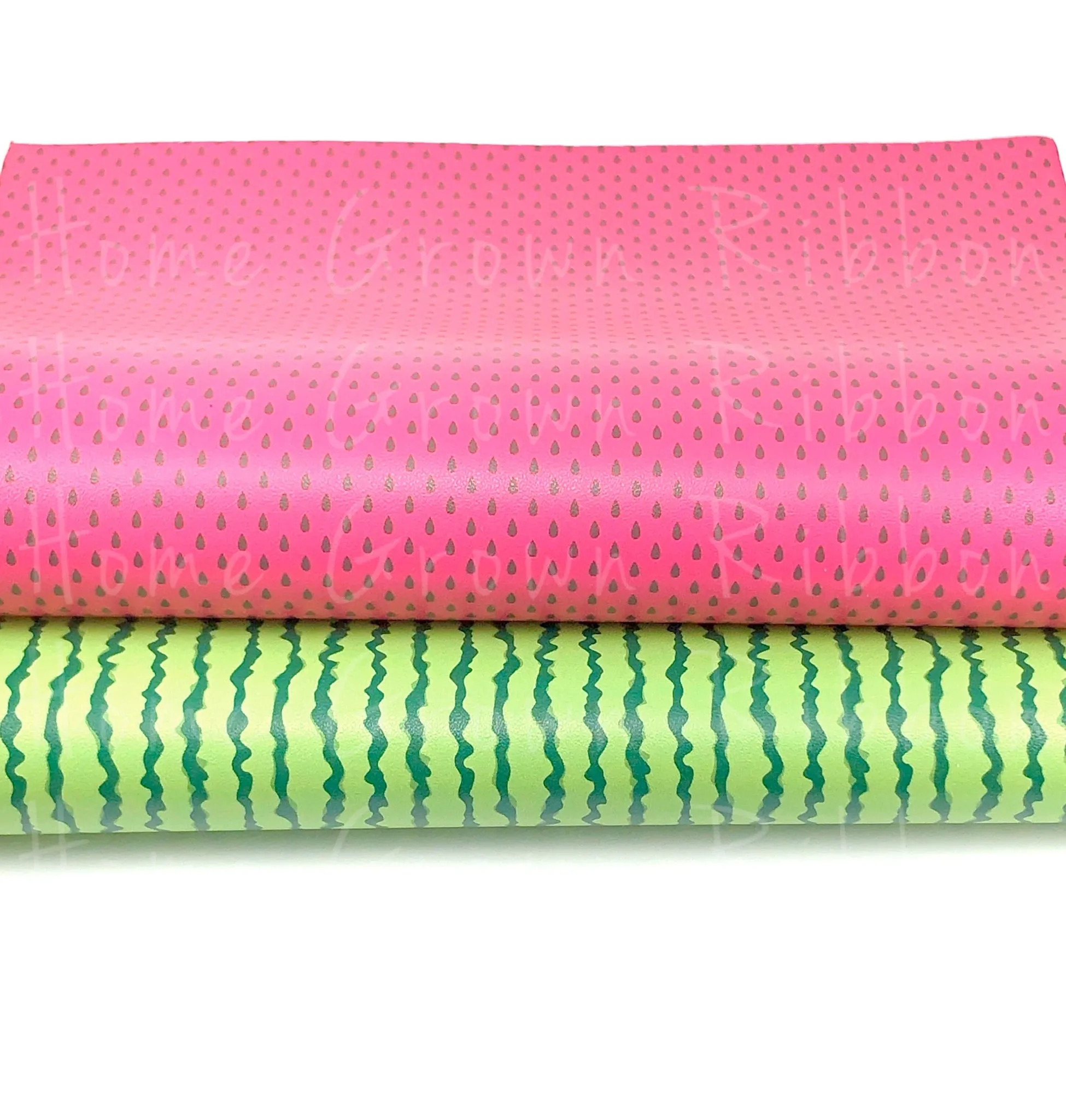 Watermelon Rind and Seed Faux Leather Sheets - Small Scale