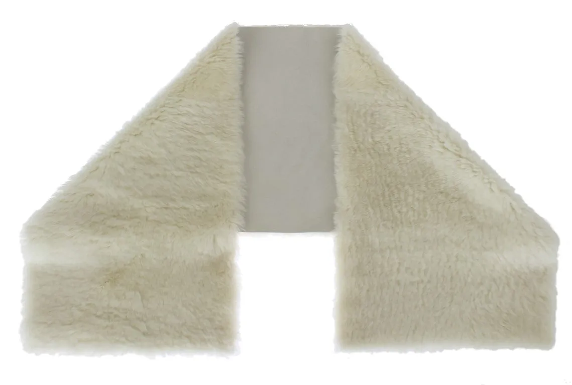 White Lambskin Fur Silk Scarf
