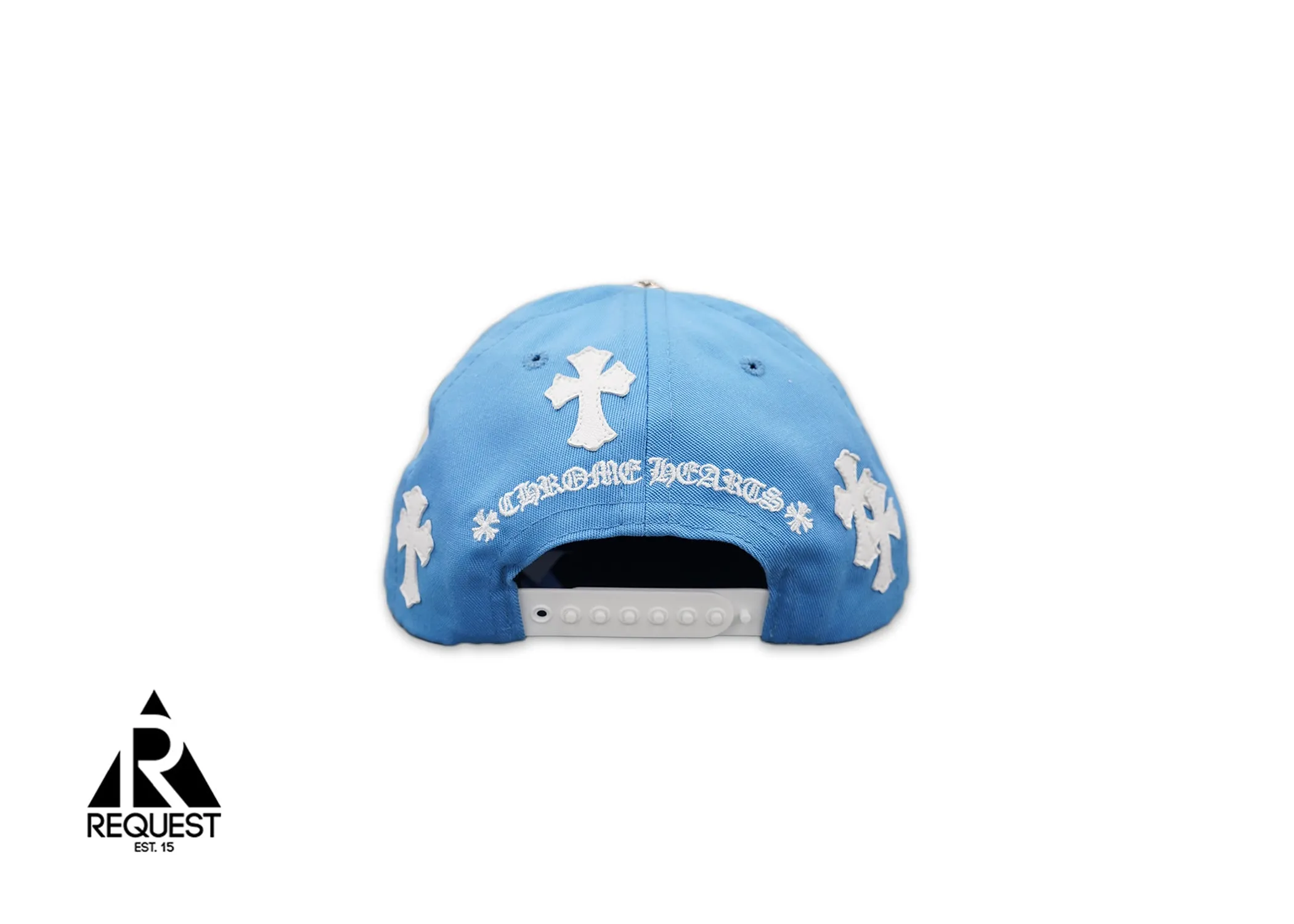 White Leather Crosses St Barths Exclusive Snapback "Blue"