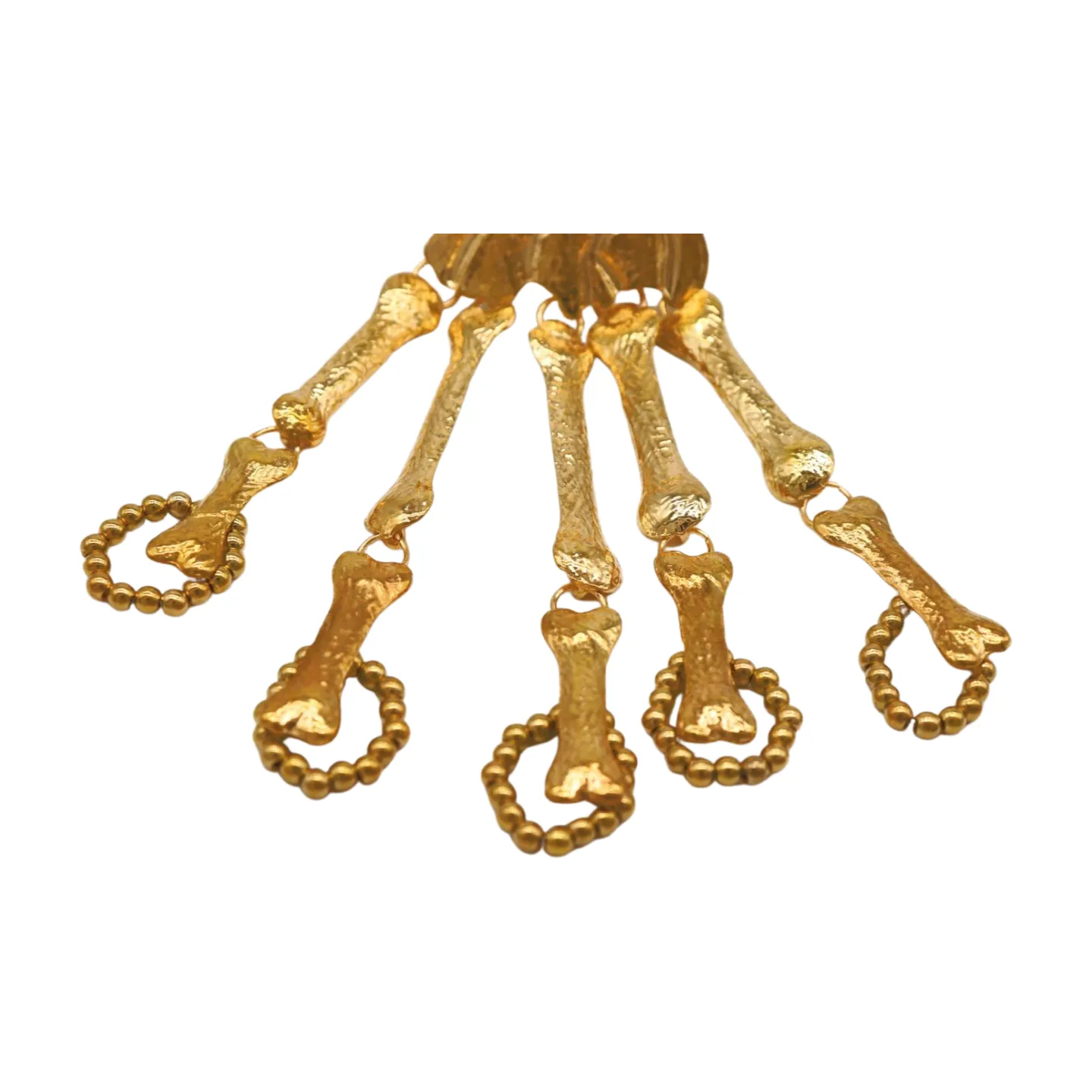 Women Gold Metal Bracelet 5 Long Finger Bone Skeleton Hand Chain