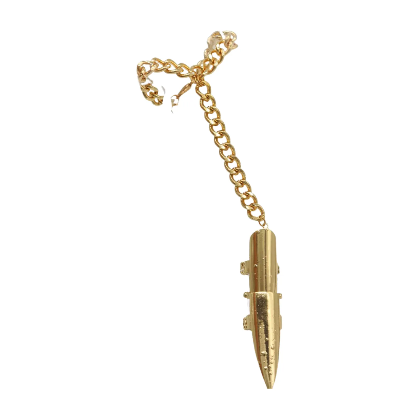 Women Gold Metal Hand Chain Bracelet Long Finger Nail Ring