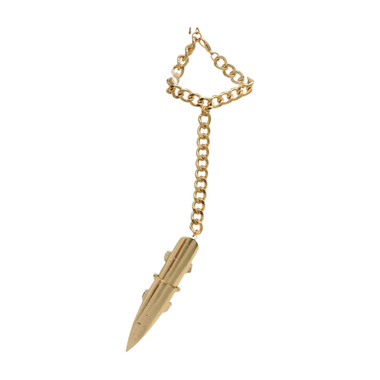 Women Gold Metal Hand Chain Bracelet Long Finger Nail Ring
