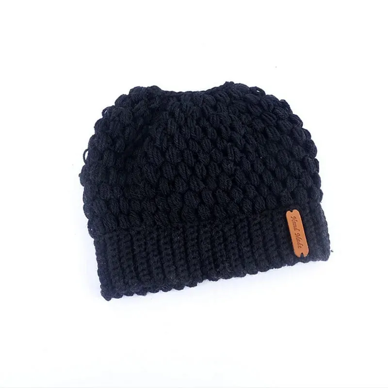 Women's Knitted Winter Ponytail Hats