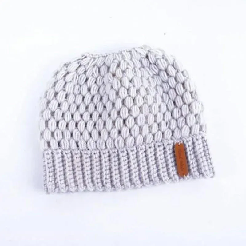 Women's Knitted Winter Ponytail Hats