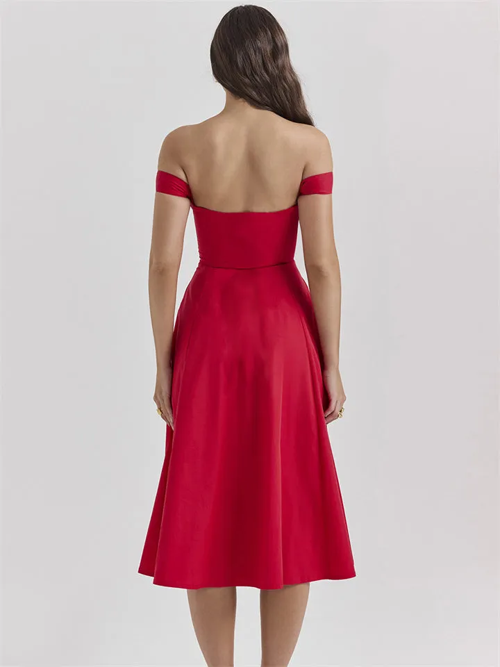 Women's Summer Sexy Backless Side Slit Bustier Dress