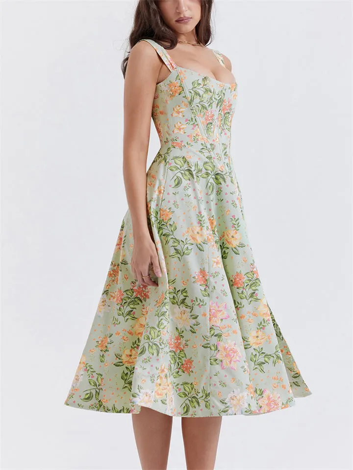 Women's Summer Sexy Backless Side Slit Bustier Dress