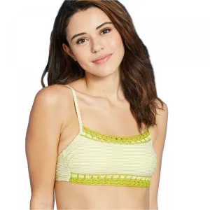 Xhilaration Women's Striped Crochet Trim Bralette Bikini Top