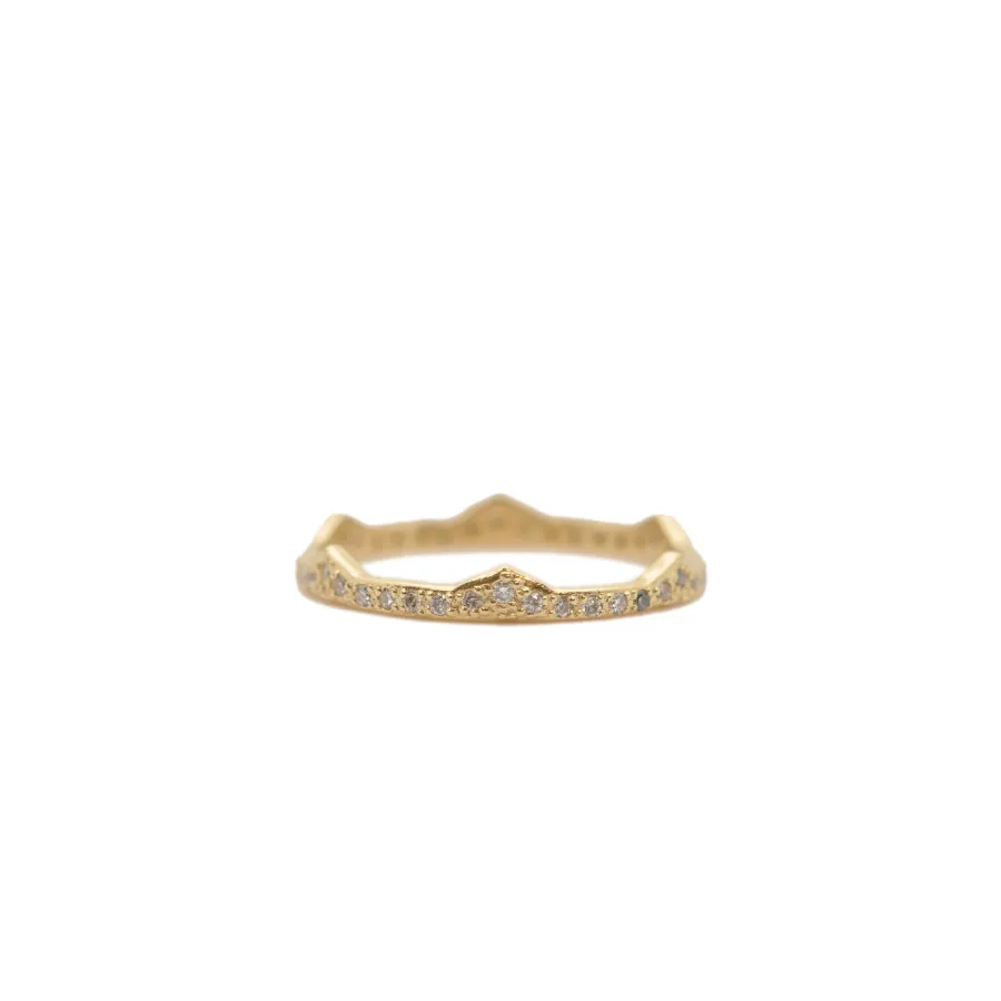 YELLOW GOLD POINTED STACK RING