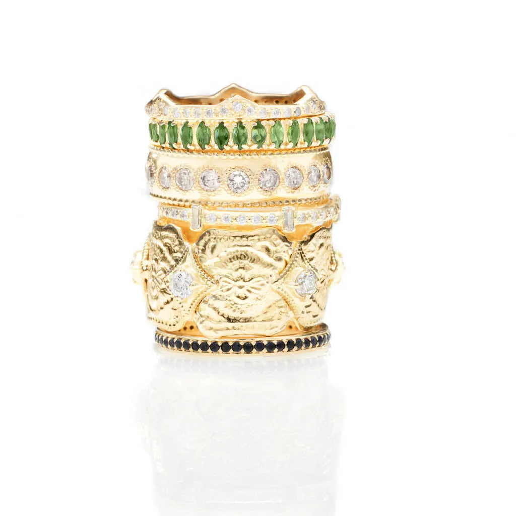 YELLOW GOLD POINTED STACK RING