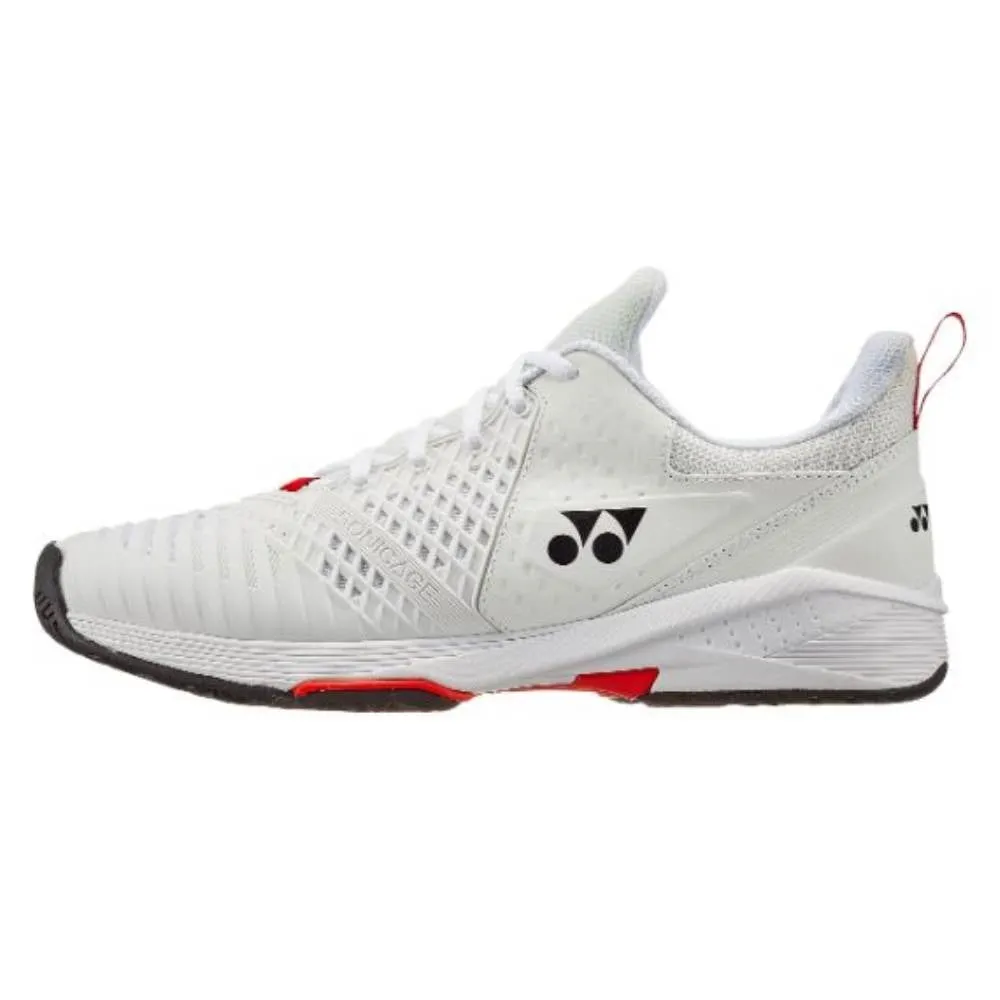 Yonex Power Cushion Sonicage 3 Men's Tennis Shoe (White/Red)