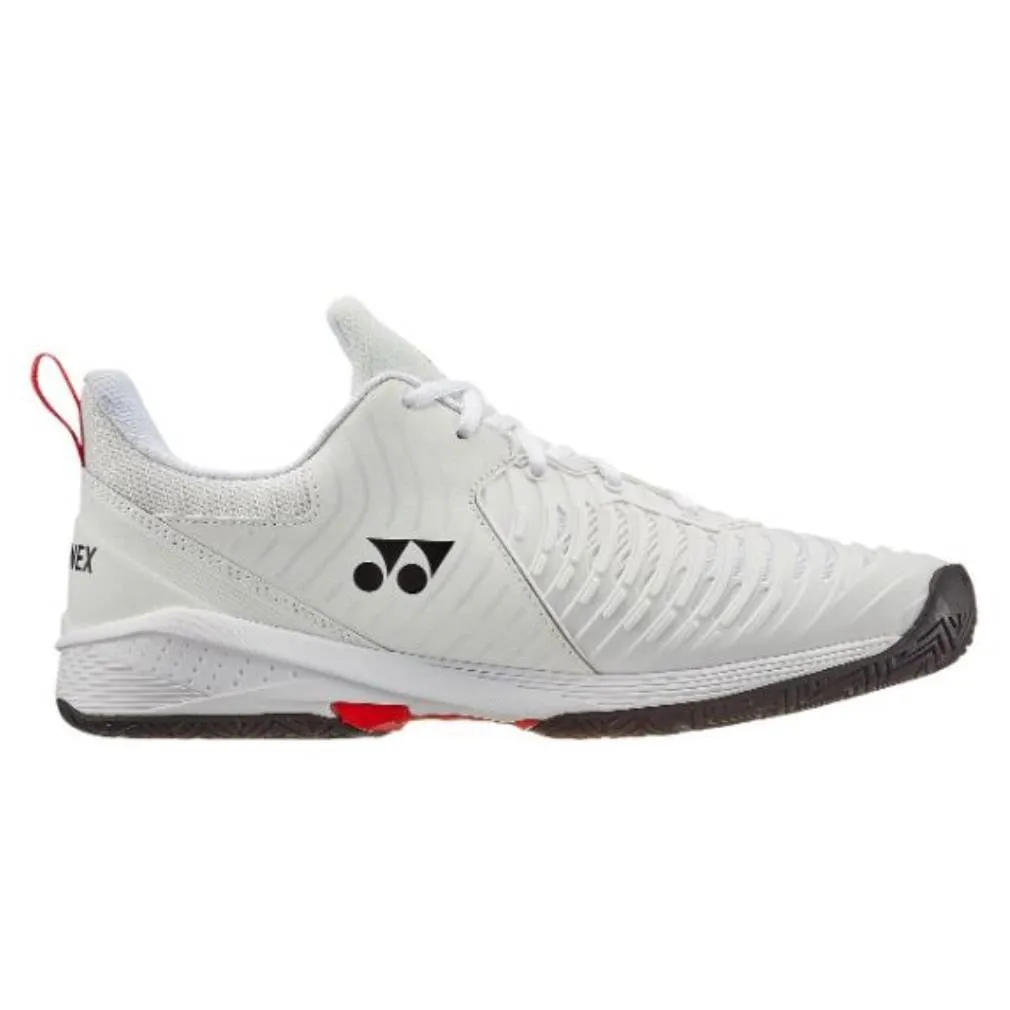 Yonex Power Cushion Sonicage 3 Men's Tennis Shoe (White/Red)